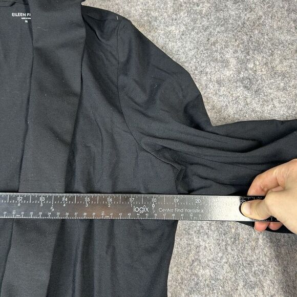 Eileen Fisher Blazer Cardigan Women’s Medium Open Front Black Stretch Career - Picture 6 of 9